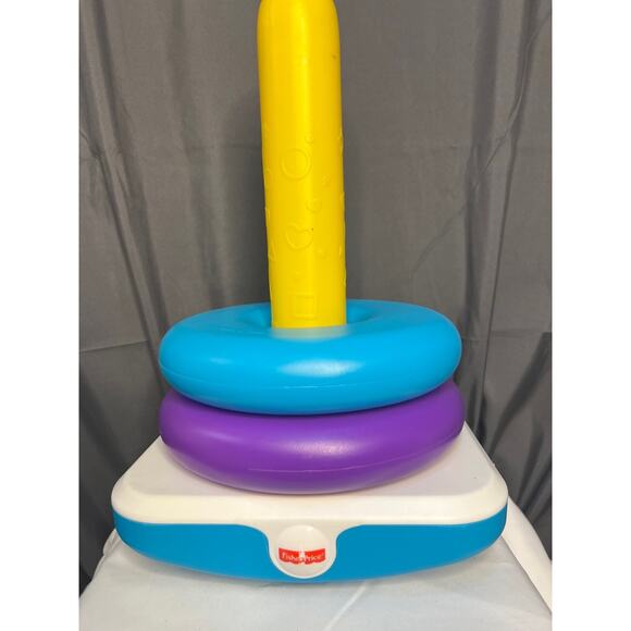 Fisher Price Large Rock A Stack, Stacking Ring Toy 6 Plastic Rings 15” Tall - Picture 7 of 9